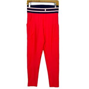 Aerie Red High Rise Leggings Size L Chill Play Move Athleisure Workout Running